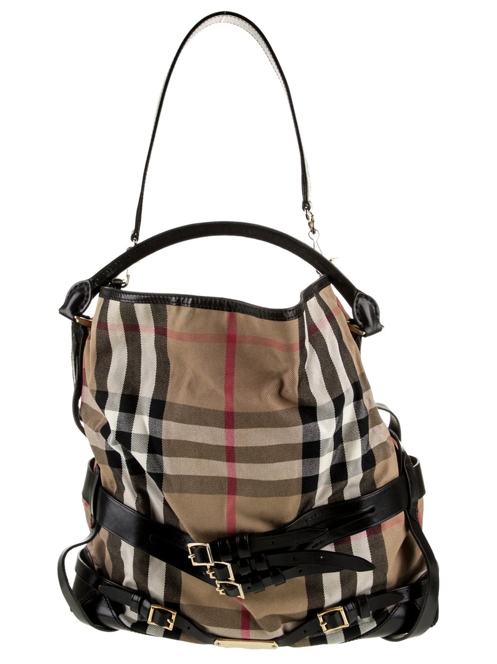 Burberry Bridle Whipstitch House Check Gosford Hobo Bag in Black - Authentic - Picture 4 of 8